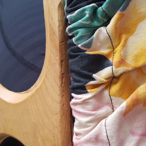 Vintage Baribocraft Deluxe Woodenware Wooden Handle Floral Fabric Purse - Picture 15 of 16